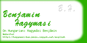 benjamin hagymasi business card